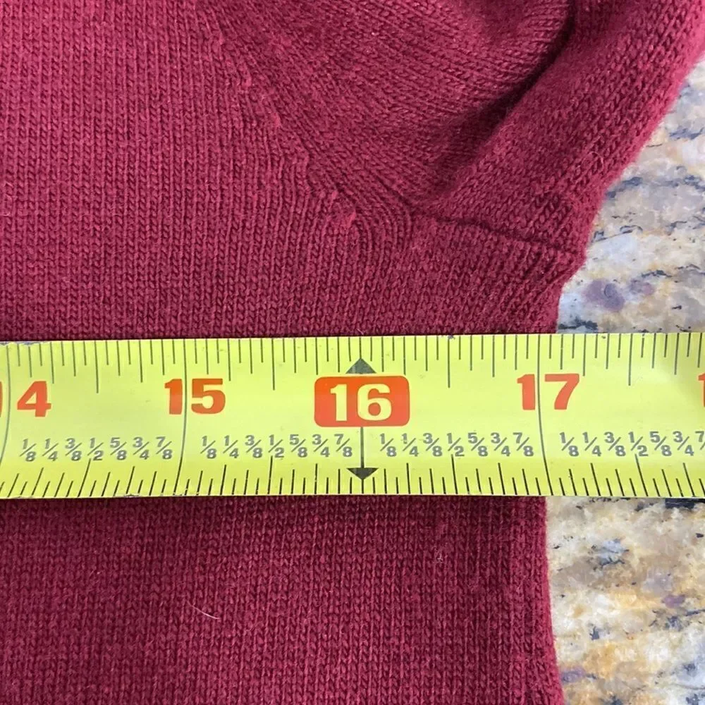 J. Crew burgundy cotton blend round neck pullover sweater size S